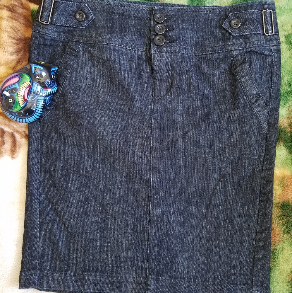 Boom Boom Jean Pencil Skirt with Pockets Large